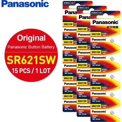 15pcs/packs SR621SW Silver Oxide 6.8mm*2.1mm Button Cell Batteries for Panasonic AG1 364 164 D364 L621 1.55v Watch Coin Battery