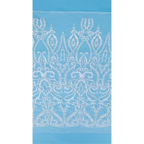 5 yards/bag White embroidery classic French style fabric for wedding dress design MX41