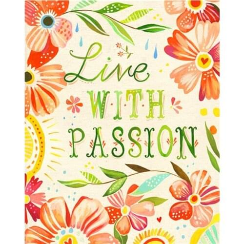 Diamond Embroidery Sale 3D Rubik Diamond Painting,live with passion,Cross Stitch Square Full Mosaic Needlework Home Decoration