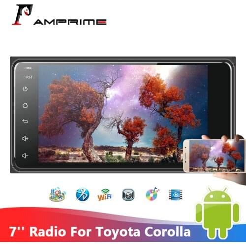 AMPrime 2 Din Car Stereo Radio 7" Android Car Multimed Player GPS Wifi Autoradio Bluetooth For Corolla GPS Corolla Auto Stereo