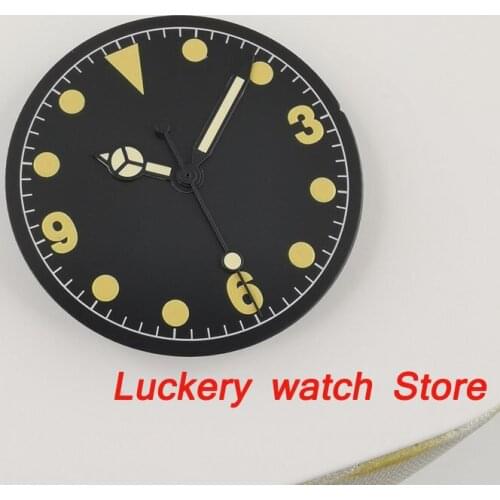 28.5mm black dial and hands luminous marks fit for MIYOTA 8215;Mingzhu 2813 3804 Automatic Movement