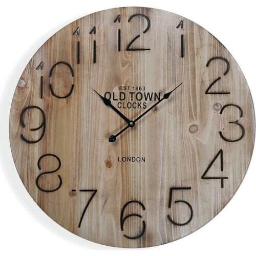 Wall Clock Old Town Wood (4,5 x 58 x 58 cm)