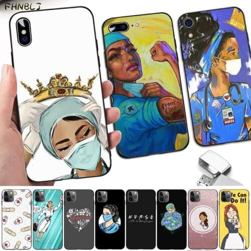 FHNBLJ Nurse doctors medicina and Health bumper Black Cell Phone Case for iPhone 8 7 6 6S Plus X 5S SE 2020 XR 11 12 pro XS MAX