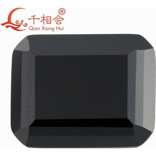 Black color rectangle shape em erald cut shape Sic material Moissanite loose stone