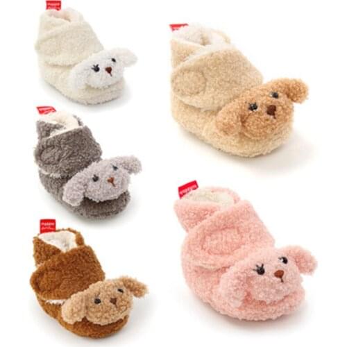 Baby Socks Winter Baby Boy Girl Booties Fluff Soft Toddler Shoes First Walkers Anti-slip Warm Newborn Infant Crib Shoes Moccasin