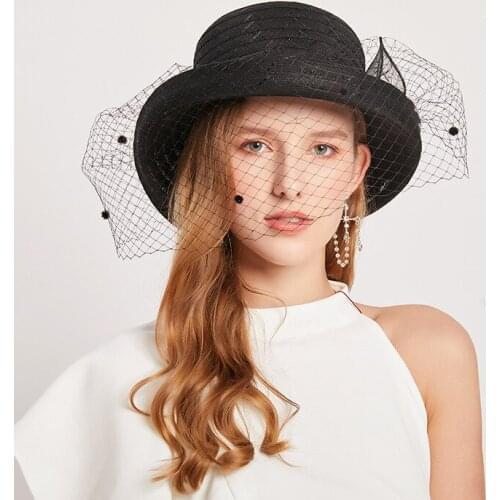 Women Sunscreen Hat Flower Fashion Mesh Beach Brim Caps Female Crimping Round Hats