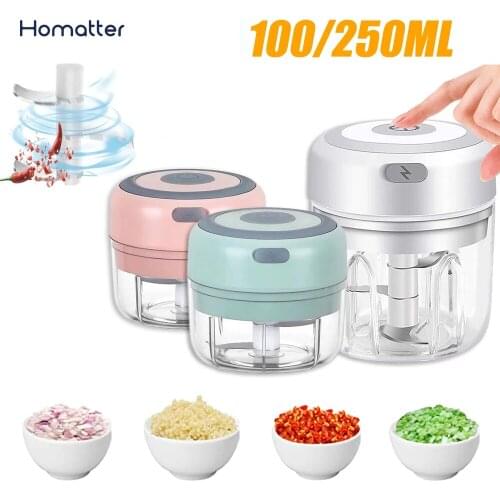 Homatter Electric Garlic Chopper Mini Masher Vegetable Chili Meat Ginger Masher Machine USB Charging Blenders Kitchen Gadgets
