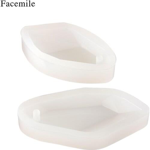 Facemile 2PCS Silicone Mold For Specimen Necklace Earrings Hair Ring Pendant Clay UV Epoxy Resin Fondant Cake Decoration Tools