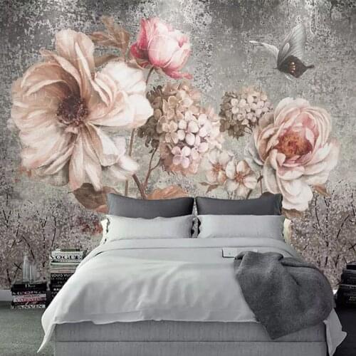 Custom Any Size Mural Wallpaper 3D Retro Oil Painting Flowers Photo Wall Paper Living Room Bedroom European Style 3 D Home Decor