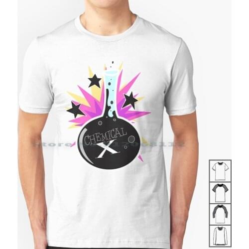 Chemical X T Shirt 100% Cotton Girls Power Puff Power Puff Girls Chemical X Science Experiment 90s Cartoon Retro Stars Boom Pow