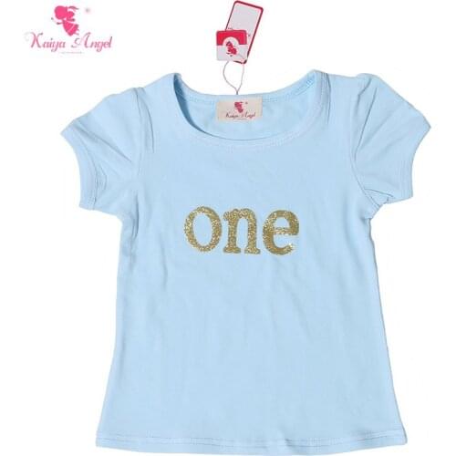 Kaiya Angel 2017 Girls T shirt Child Clothing Childrens Tops Summer Clothes Short Sleeve Tee Birthday 1T 2T 3T 4T 5T T Shirts
