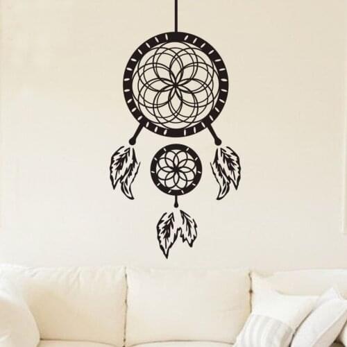 Indian Dream Catcher Feathers Wall Stickers Bedroom Home Decor Vinyl Adhesive Wall Decals Kids Nursery