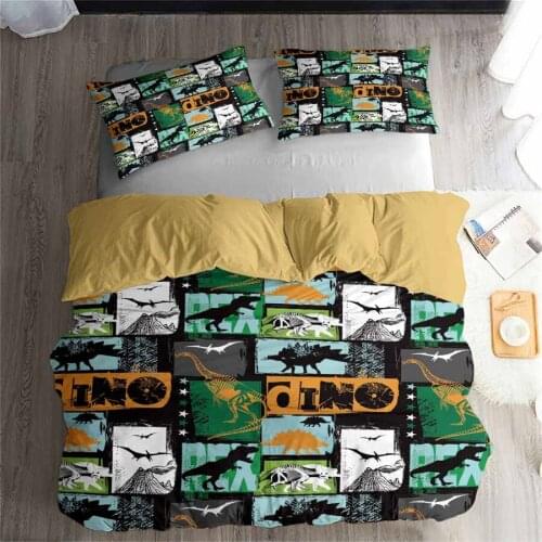 HELENGILI 3D Bedding Set Jurassic Park Dinosaur Print Duvet cover set bedclothes with pillowcase bed set home Textiles #DG-55