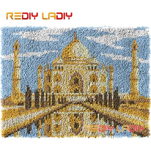 Latch Hook Rug Great India Taij Crocheting Tapestry Kits DIY Carpet Rug Chunky Yarn Needlework Knitted Floor Mat Hobby & Crafts