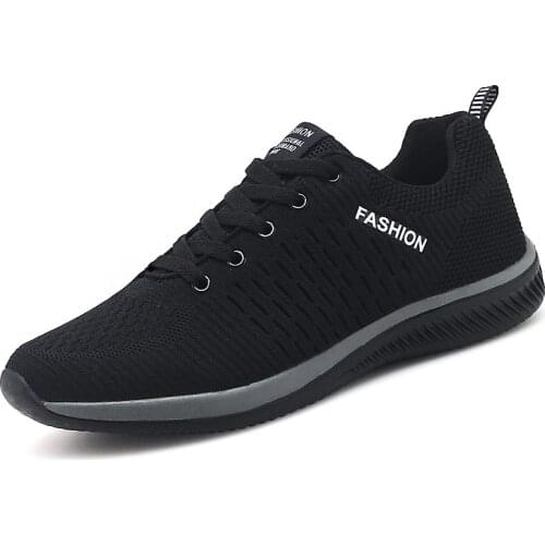 Plus Size Summer Breathable Running Man Sneakers Women Sport Shoes Male Sports Shoes for Men Black Athletic Fitness Gym GMB-0403