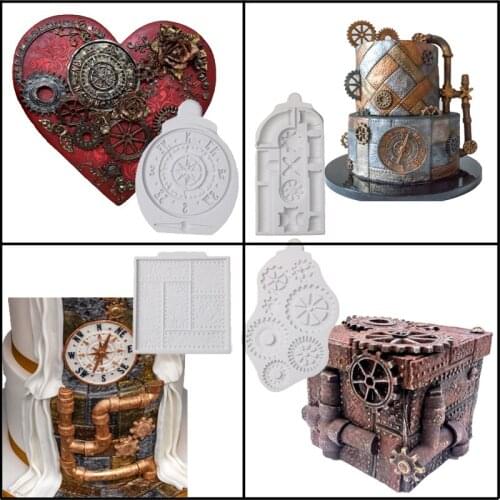 Meibum Compass Steam Punk Silicone Fondant Mould Cake Mold Sugar Craft Chocolate Decorating Tools Pastry Baking Bakeware