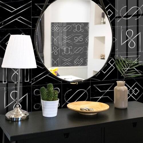 European style light luxury imitation tile wall stickers self-adhesive pvc wall stickers rental house renovation kitchen wallpap