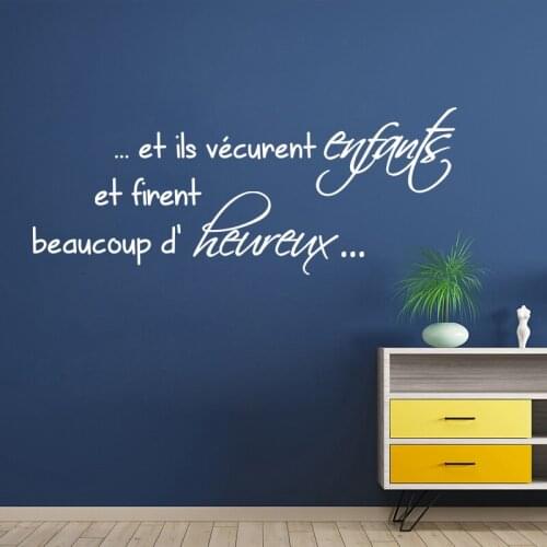 Stickers Vécurent Enfants Et Firent Beaucoup D'Heureux Wall Decal Living Room Wall Art Poster Home Decor House Decoration