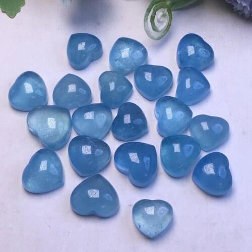 Natural Aquamarine Big Love Heart Shape Pendant Crystal Quartz Healing Stone Women Men Jewelry Gift