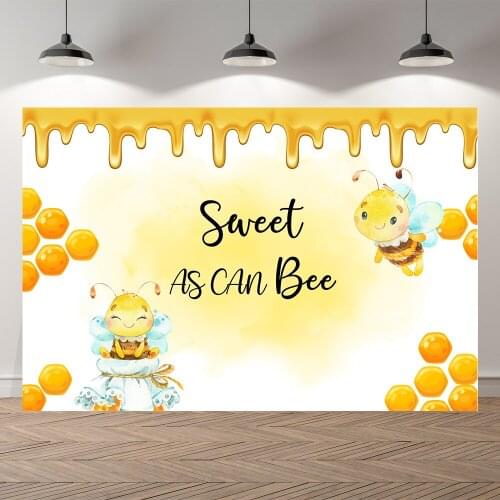 Neoback Wonderland Cute Bees Honey Autumn Baby Shower Party Backdrop Customized Kids Birthday Decorations Background Photocall