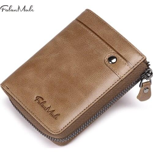 2020 New Split Leather Men Wallet Short Mans Purse FALAN MULE Fashion Male Wallets Coin Purses For Money/Card Holder