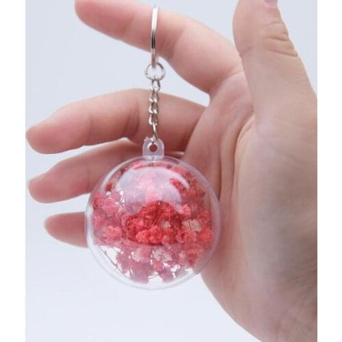 Fashion new flower stand rose glass crystal ball artificial flower stand wedding Valentines day gift bag car ornaments keychain