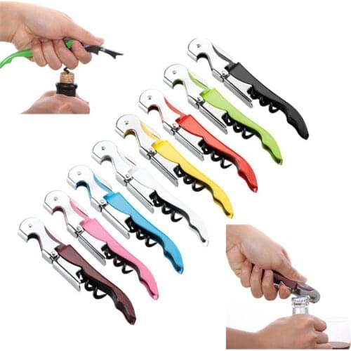 1Pc Wine Opener Corkscrew Stainless Steel MultiFunction Beer Opener 8 Colors Can Opener Kitchen Bar Accessories Bottle Opener
