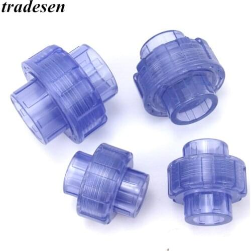 1pc ID.20~63mm Transparent UPVC Union Connectors Garden Irrigation Water Supply Adapter Aquarium Fish Tank Straight Plug Joints