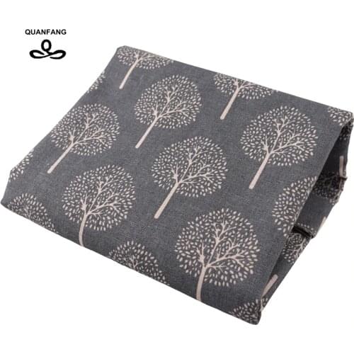 QUANFANG New Printed Cotton Linen Fabric For DIY Quilting Sewing /sofa/Table Clothes/Curtain Cushion Hold Pillow case Half meter