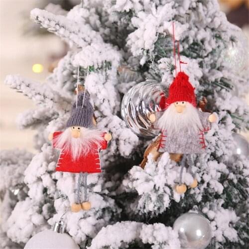 Cute Wooden Doll Christmas Tree Pendant Mini Doll Christmas Ornaments 2022 Navidad Christmas Decorations for Home 2022 Navidad
