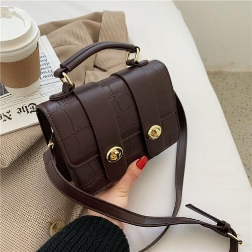 Shoulder Bag Women Crossbody Bags for Women Handbag Fashion Casual All-match PU Leather New Retro Stone Pattern Mini Luxury Bag