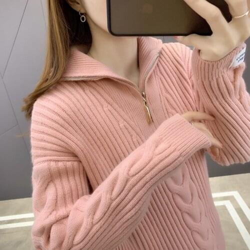 Room 190092 in the small room 1 】 to film sleeve labeling twist zipper knitted turtleneck [1188] 55