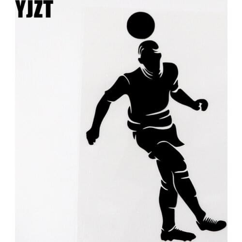 YJZT 9.1CMX15.4CM Football Game Soccer Player Decal Vinyl Car Sticker Black/Silver 8A-0797