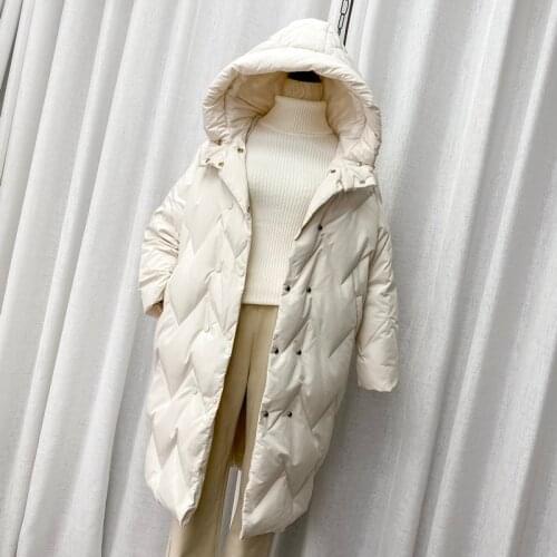 Winter Womem Coats Autumn Light Hooded Puffer Jackets Famale Midi Long Korean Style Parkas Ladies Chaquetas Para Mujer SQQ222