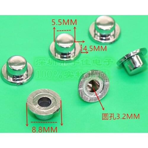 10 Piece 5.5 * 4.5MM electroplated button cap light touch switch cap silver switch cap plastic button cap round hole 3.2mm