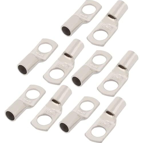 10Pcs Bolt Hole Tinned Copper Lugs Ring Car Battery Terminals M6/M8 Cable Crimp Wire Connectors SC6-5/6/8 SC10-6/8 SC16-6 /8