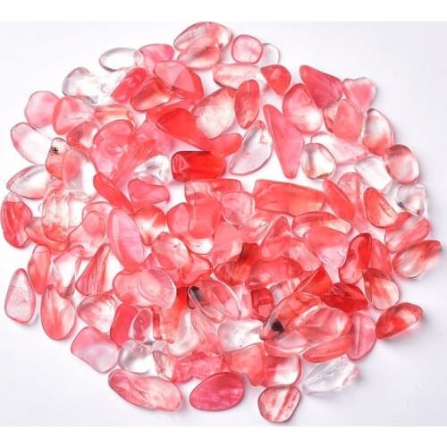 100g 4 Sizes Watermelon Red Natural Mixed Quartz Crystal Stone Rock Gravel Specimen Tank Decor Natural Stones And Minerals