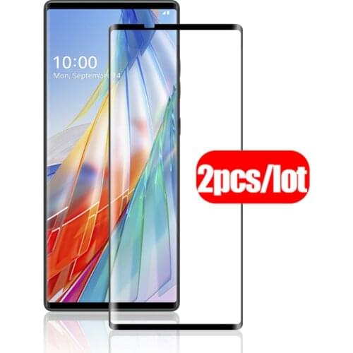 2 Pcs For LG Wing 5G LM-F100N 6.8" 9H Ultra Thin 3D Curved Full Cover Screen Protector Tempered Glass Protective Film