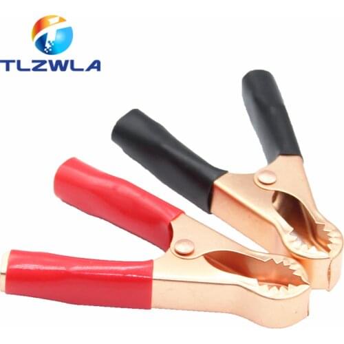 2Pcs 50A Red + Black 80mm Crocodile Car Caravan Van Battery Test Lead Clips Best Promotion Alligator Clips
