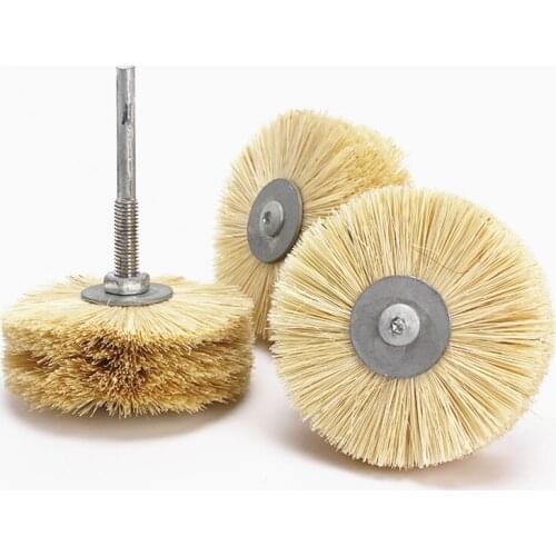 2pc Grinding Head Horse Hair Sisal brush Wheel Wood Carving Jewellery Polishing Electric Drill Carpenter Woodcarving Flower Head