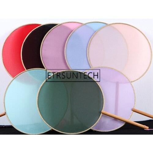 50pcs Chinese Japanese Style Female Round Fans Classical Dance Fan Handheld Circular Vintage Fan with Tassel Pendant