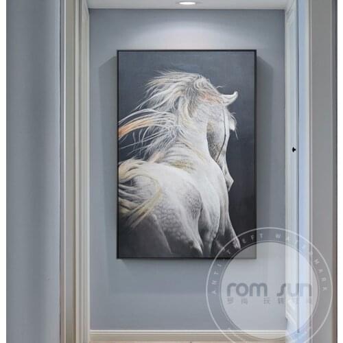 Abstract Running White Horse Poster n Print Modern Decor Painting For Living Room Aisle Entrance Fashion Animal Wall Art Decor