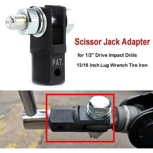 Car Scissor Jack Adaptor 1/2'' or Use with 1/2 Inch Drive or Impact Wrench Tools 13/16" lug wrench/tire iron socket car accessor