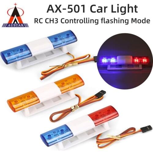 AUSTAR RC Car Accessories LED Police Flash Light Alarming Light for 1/10 HSP Kyosho Traxxas Tamiya Axial SCX10 D90 RC Car Parts