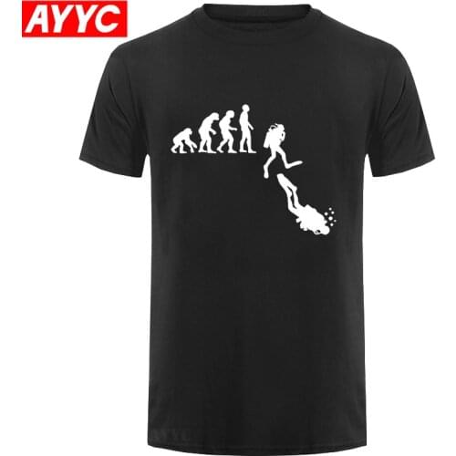 AYYC Evolution Scuba Diving Normal People Black T Shirt Fashion Dive Instructor Tshirt Men Print Awesome SpearFishing Tops Tees