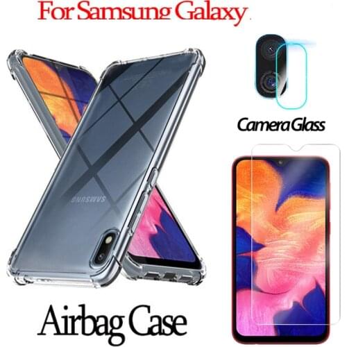 3in1 case a51 a71 camera lens protector glass For Samsung a10 a20 a30 s a01 a70 a80 a50 s10 s 10 lite Case Anti-fall Airbag case