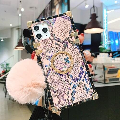 Snake Skin Case For Samsung S20+ S20 Ultra Note10 Plus A51 A71 S10e S10 Plus Note8 9 A30 A50 A70 A10S Square Gradient Color Case