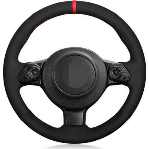 Car Steering Wheel Cover Black Suede For Toyota 86 2016 2017 2018 2019 Yaris 2016 2017 2018 2019 Subaru BRZ 2016 2017 2018 2019