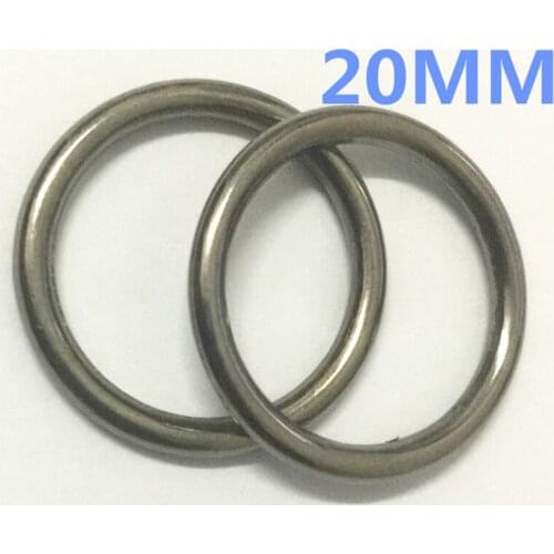 DIY leather Craft Hardware Handbag Accessories O Ring 20mm 50pcs Gun Black no open