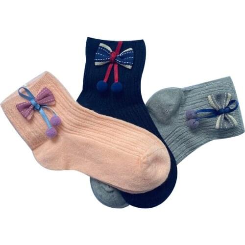 Children Socks Free shipping summer spring autumn kids baby bow sock 3-12year girl 5pair/lot students new arrived